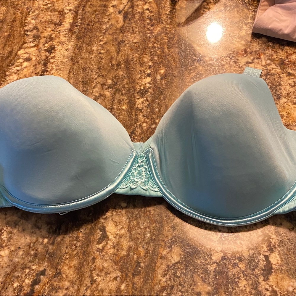 Vanity Fair Light Blue Bra with Lace Detail